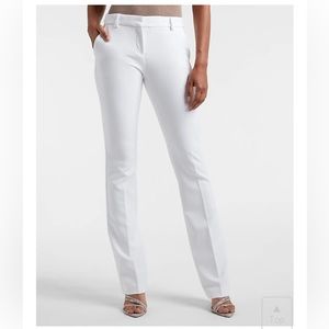 NWT Express White Mid-Rise Supersoft Twill Bootcut Columnist Pant